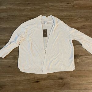J. Jill Women's White Open-Front Cardigan